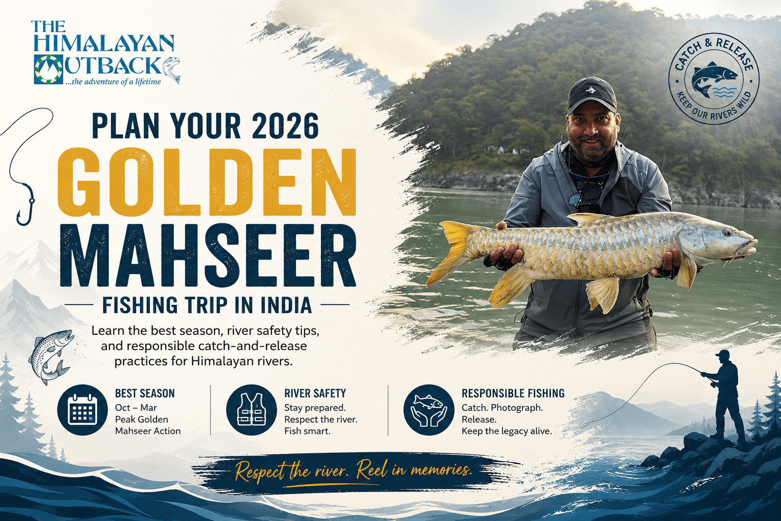 Plan your 2026 Golden Mahseer fishing trip in India.